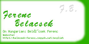 ferenc belacsek business card